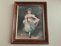 Image 2 of   Miss Murray by Thomas Lawrence (b 1769) Vintage Art Print of Flower Girl in Frame Sized 15 x 12 in