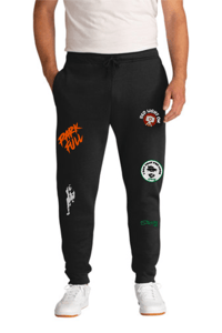 PERFECT TRI FLEECE JOGGER SWEATPANTS WITH SOUL - FRONT POCKETS & DRAW STRING -- BLACK