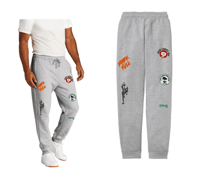 CORE FLEECE JOGGER SWEATPANTS WITH SOUL - FRONT POCKETS & DRAW STRING -- GREY