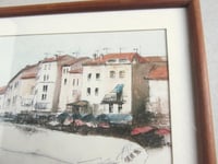 Image 5 of Vintage Drawing, Coastal Old Town by John Sulhern/Southern? 1978, Framed Size 10 8/10 x 8 1/8 ins   