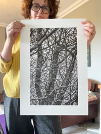 Image 3 of ‘Winter Boughs’ Original Lino Print