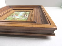 Image 14 of Vintage Oil Painting, Woodland River, Signed Small Artwork in Wooden Frame Size 14 6/10 x 12 6/10 in