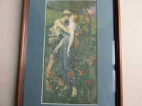 Image 2 of Framed Vintage Art Print, An Idyll by Maurice Greiffenhagen (b 1862), Lovers in Poppy Field Portrait