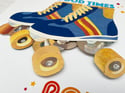 ‘Let the good times roll’ - retro roller boots original paper cut artwork 