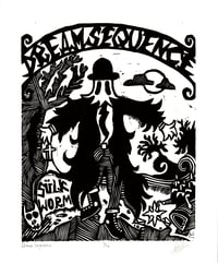 SULKWORM DREAM SEQUENCE LINOCUT