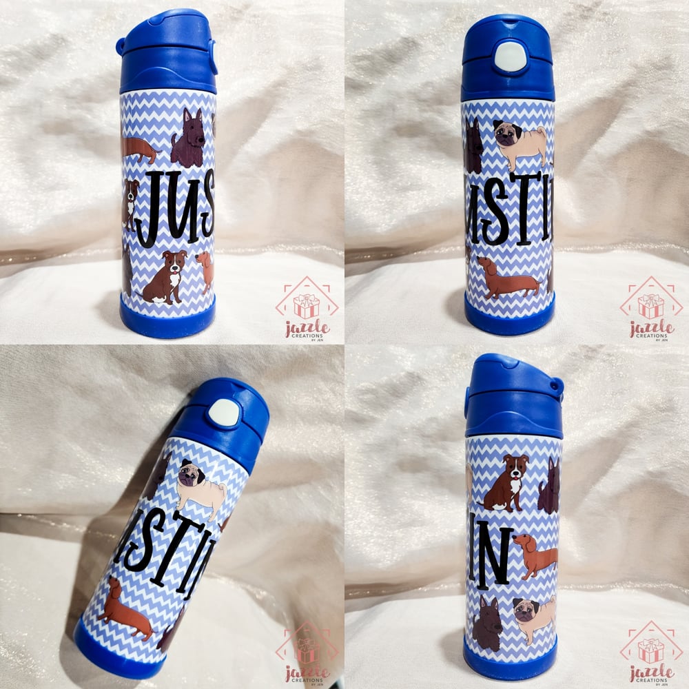Image of Dogs Personalized 12oz Kids Bottle Tumbler