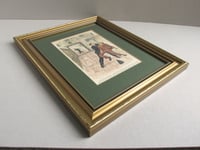 Image 3 of Vintage Antique Chas Grave Hand-Painted Engraving Print, Cartoon of Policeman Arresting Man, Framed 