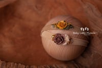 Image 1 of Roses headbands set mustard beige grey