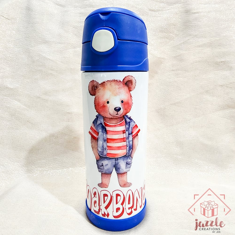 Image of Bear Personalized 12oz Kids Bottle Tumbler