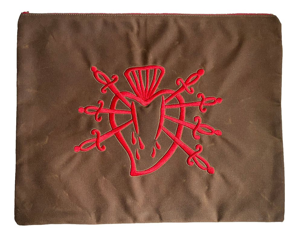 Sacred Heart - Waxed Cotton Zip Bag  