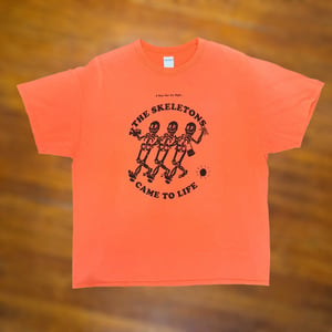 THE NIGHT THE SKELETONS CAME TO LIFE- XL Orange T-Shirt