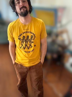 THE NIGHT THE SKELETONS CAME TO LIFE- Medium Goldenrod T-Shirt