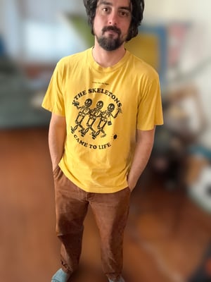 THE NIGHT THE SKELETONS CAME TO LIFE- Medium Gap Yellow T-Shirt