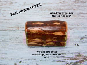 Image of Wooden Log Ring Box for wedding proposal or special day, Ring Boy Box