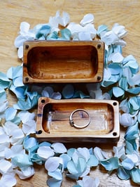 Image 2 of Wooden Log Ring Box for wedding proposal or special day, Ring Boy Box