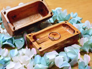 Image of Wooden Log Ring Box for wedding proposal or special day, Ring Boy Box