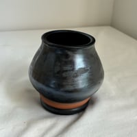 Image 1 of Vase noir mat double pied 