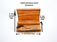 Image 4 of Handmade Cherry wood Tablet or cell phone holder, Desk essential, Live Edge Cherry Wood