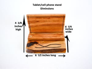 Image of Handmade Cherry wood Tablet or cell phone holder, Desk essential, Live Edge Cherry Wood