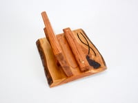 Image 3 of Handmade Cherry wood Tablet or cell phone holder, Desk essential, Live Edge Cherry Wood