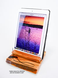 Image 1 of Handmade Cherry wood Tablet or cell phone holder, Desk essential, Live Edge Cherry Wood