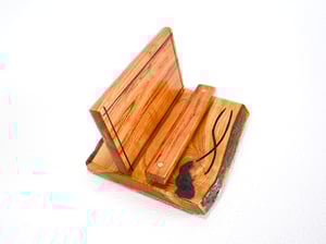 Image of Handmade Cherry wood Tablet or cell phone holder, Desk essential, Live Edge Cherry Wood