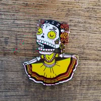 Image 2 of Folklorico Calavera Woman Enamel Pin 