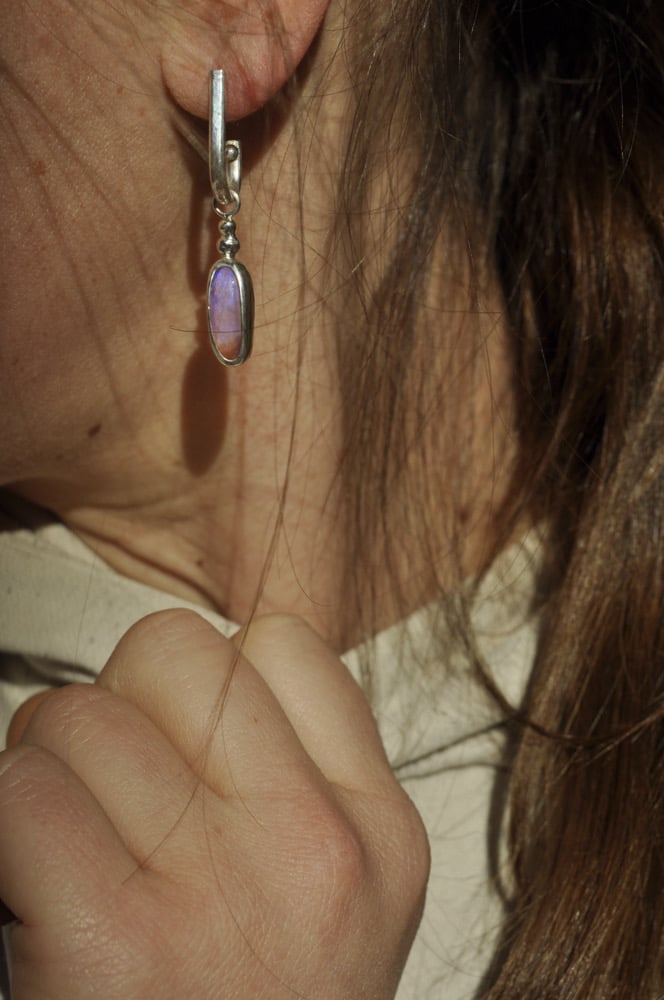 Image of Pipe Opal Hoops 
