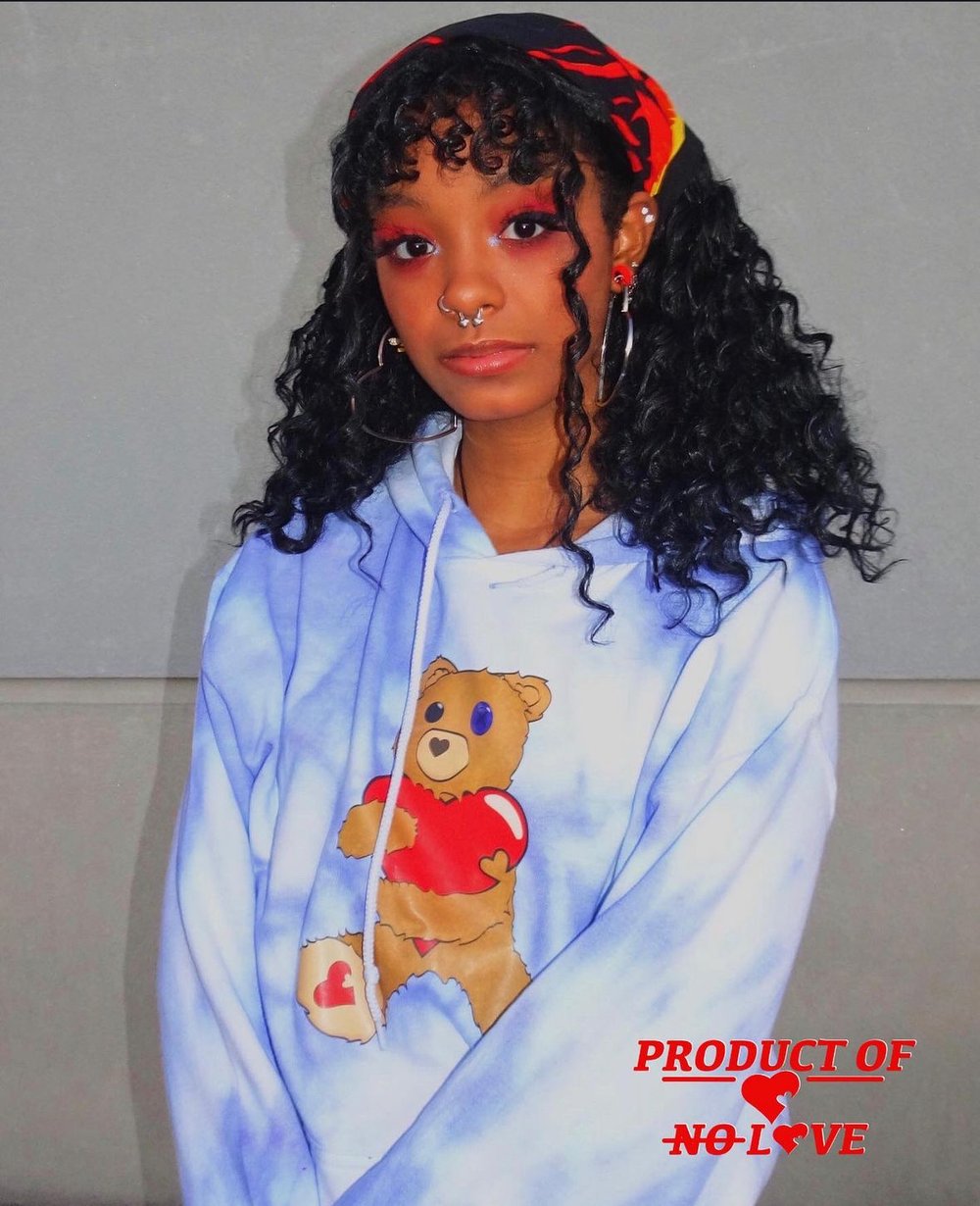 Image of Mallory Bear Hoodie - Baby Blue