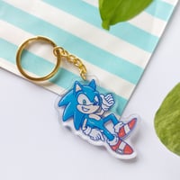 Image 1 of Sonic sticker & keychain