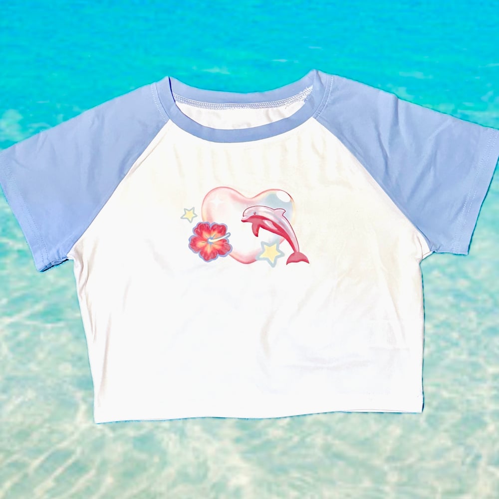 Image of Dolphin Baby Tee Blue 