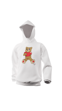 Image 3 of Mallory Bear Hoodie - White