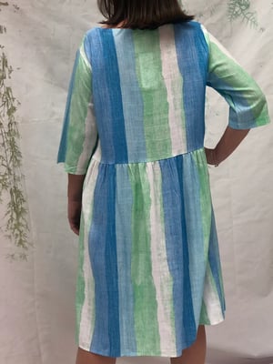 Image of Lizzie Cotton/Linen Dress - Blue stripes 