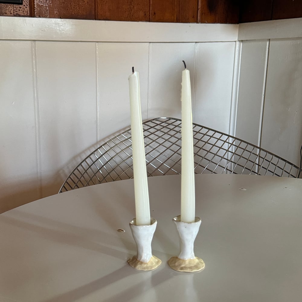 Image of white candle holder