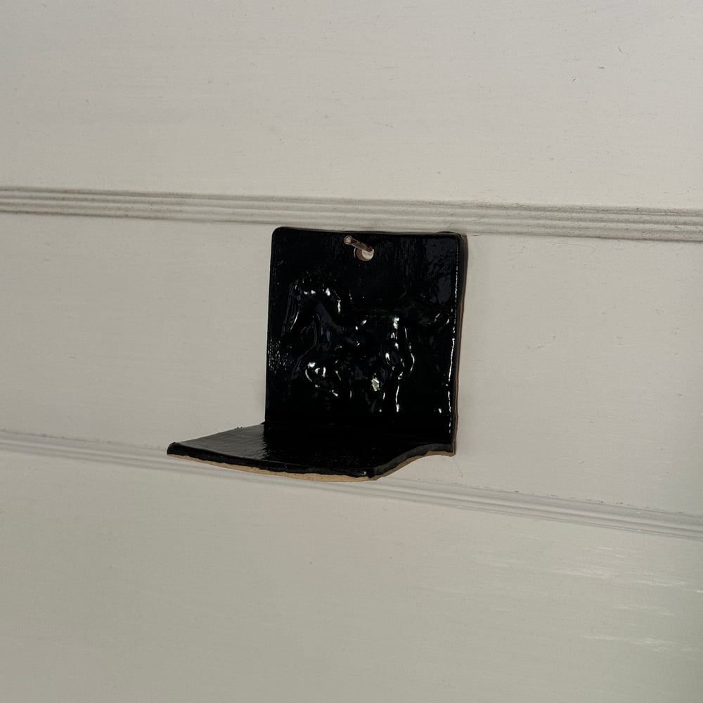 Image of black horse shelf