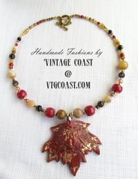 Image 1 of Red Autumn Leaf Necklace