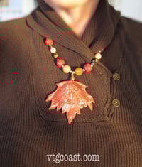 Image 2 of Red Autumn Leaf Necklace
