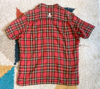 Image 6 of Mastermind Japan raw seam tartan button down shirt, size M