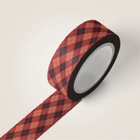 Image 2 of Vintage Academia Argyle Red Washi Tape