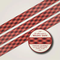 Image 1 of Vintage Academia Argyle Red Washi Tape