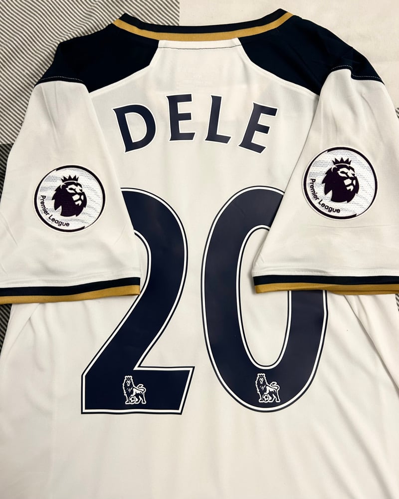 Image of Tottenham Hotspur “DELE 20” 2016/17 Home Shirt + PL patches (M) 