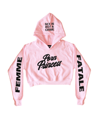 SUPER HOT PRINCESS CROPPED HOODIE