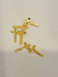 Image 1 of Gold Small Cross Charm ( 4 pc)