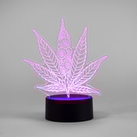 Image 3 of Acrylic Marijuana Leaf Table Lamp for the Cannabis Lover