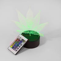 Image 4 of Acrylic Marijuana Leaf Table Lamp for the Cannabis Lover