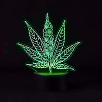 Image 1 of Acrylic Marijuana Leaf Table Lamp for the Cannabis Lover