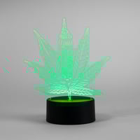 Image 2 of Acrylic Marijuana Leaf Table Lamp for the Cannabis Lover