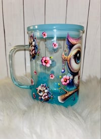 Image 2 of 16oz Gradient Colorful Glass Sublimation Beer Can with Handle