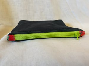 Image of Zip Wallet - Black with Green Borage Patch