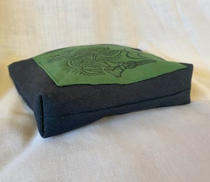 Image of Zip Wallet - Black with Green Borage Patch